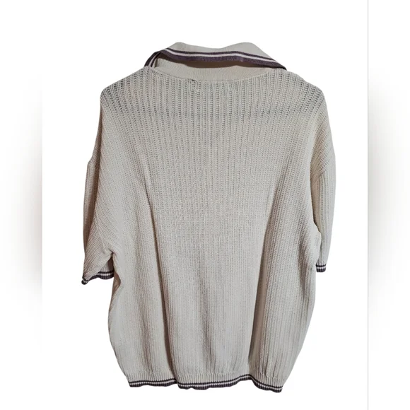 Urban Outfitters Standard Cloth Mens Small Oversized Knit Polo Shirt Preppy Y2K - Picture 3 of 8